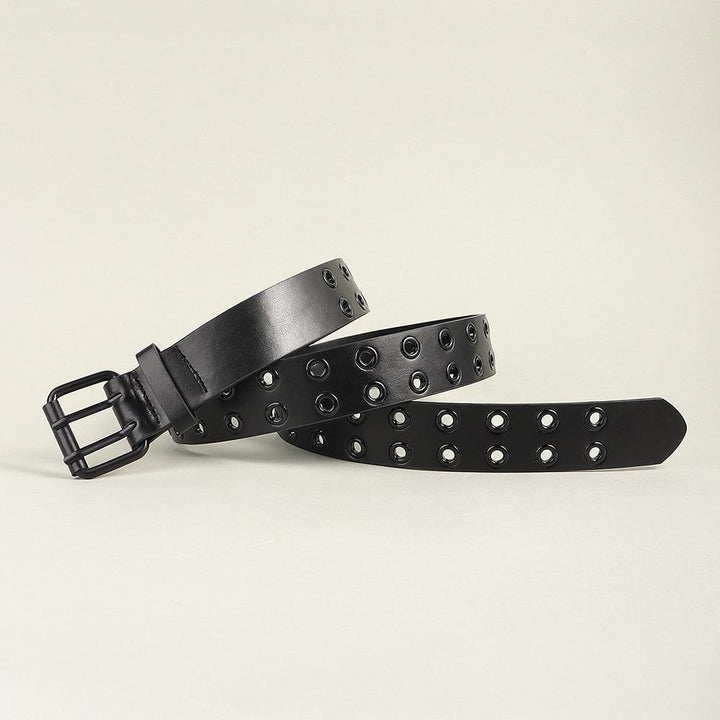 Men's And Women's Double-buckle Cutout Hip Hop Trend Metal Cutout Punk Belts - Super Amazing Store