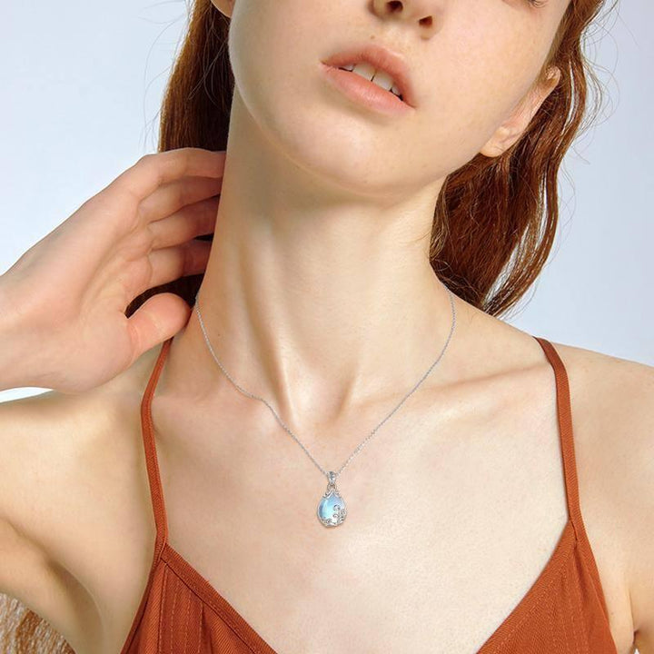 Sterling Silver Moonstone Filigree Teardrop Necklace Jewelry - Super Amazing Store