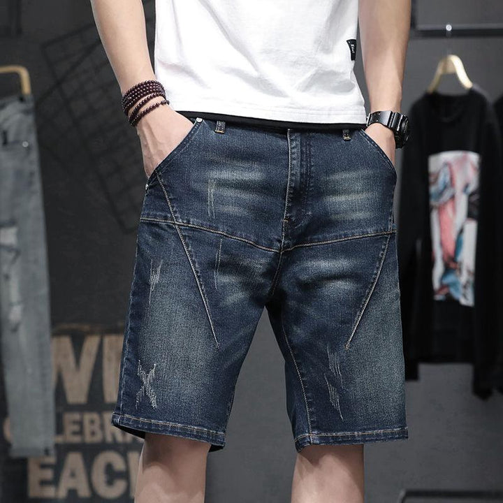 Thin Stretch Fat Five-point Denim Shorts Men - Super Amazing Store