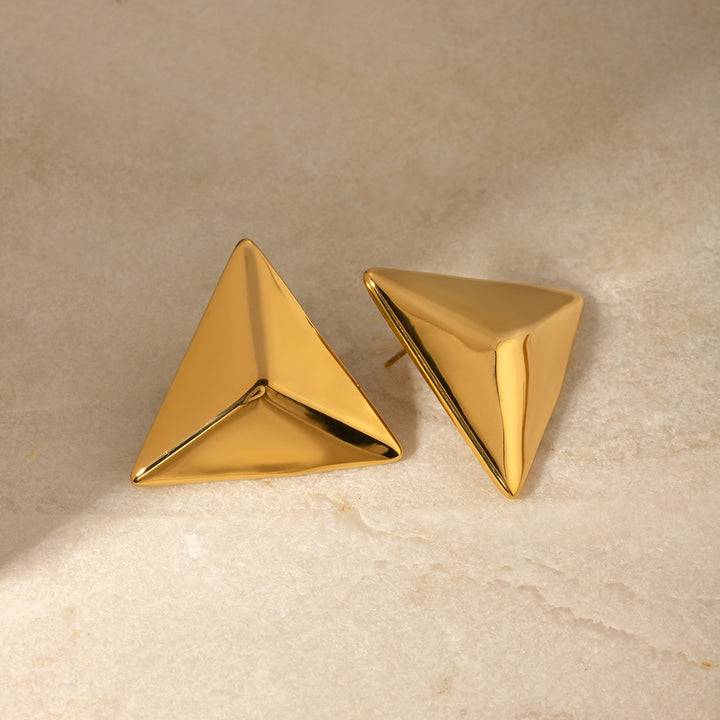 Stainless Steel 3D Triangle Earrings Trendsi