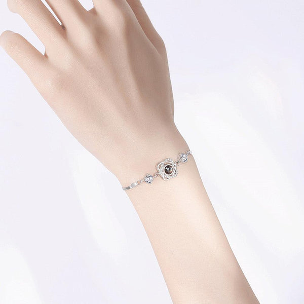 Silver Double Heart Projection Bracelet Ladies Simple - Super Amazing Store