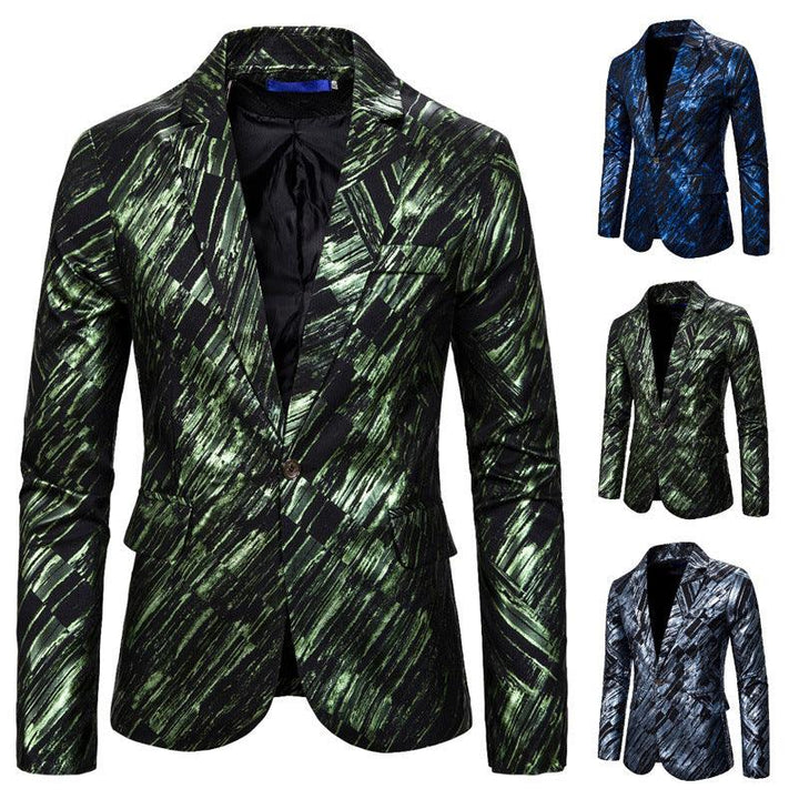 Fashion Print European Size Single-breasted Men's Suits - Super Amazing Store