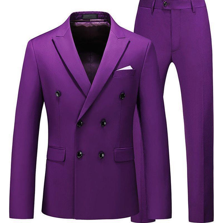 Men 2 Pieces Slim Fit Casual Tuxedo Suit Male Suits Set - Super Amazing Store