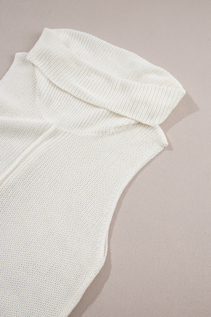 Central Seam Turtleneck Sleeveless Sweater Vest Trendsi