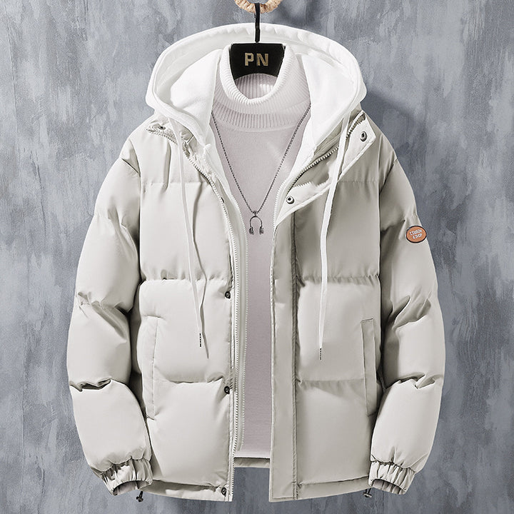 Hooded Jacket Men Winter Windproof Thickened Two-piece Coat Q2