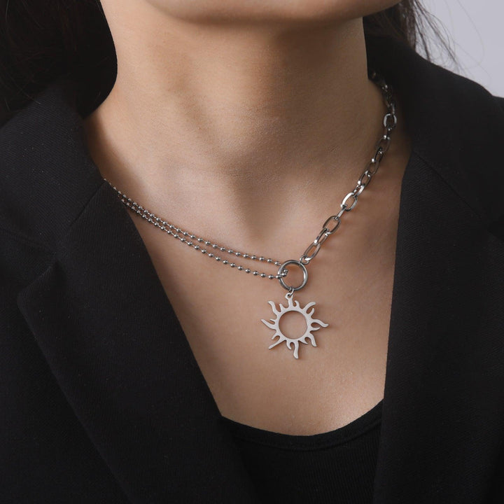 Titanium Steel Sun Pendant Necklace Clavicle Chain - Super Amazing Store