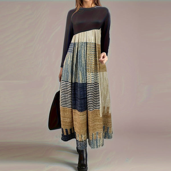 Autumn And Winter New Round-neck Long-sleeved Dress Q2