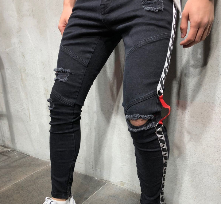 Shredded feet jeans-Super Amazing Store