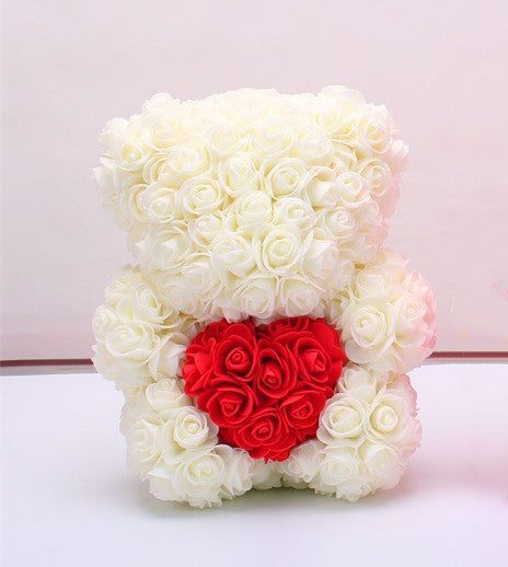 Rose Bear Eternal Flower Rose Teddy Bear PE Foam Bear 25cm