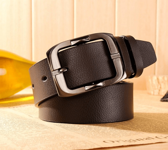 New Brand High Quality Men's Belts Luxury Brand Leather Belt Pin Buckle Black Business Pants Belt Belt Men's Belt - Super Amazing Store