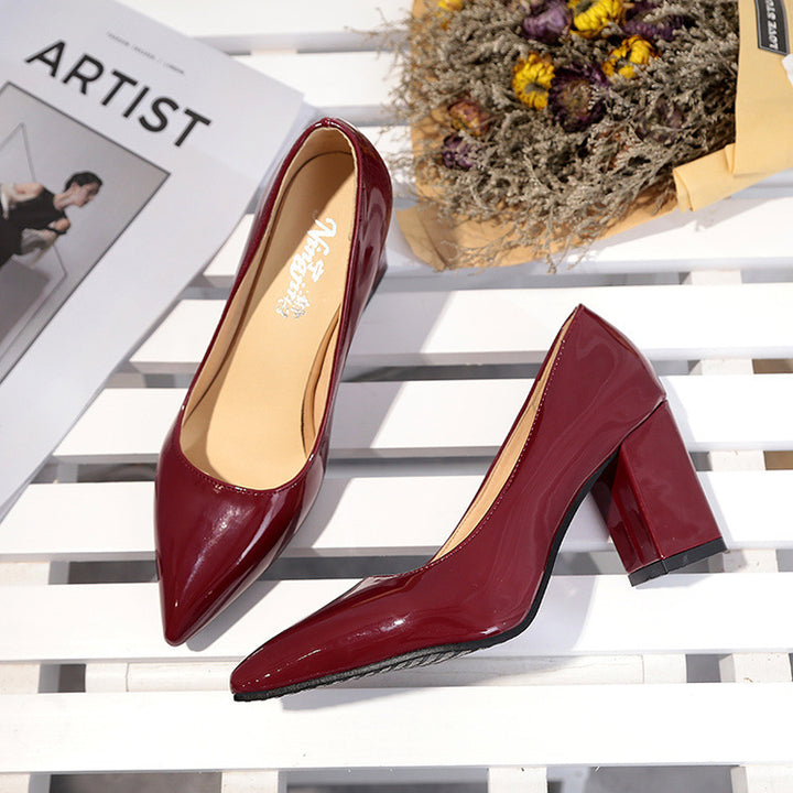 Pointed Toe Square Heel - Super Amazing Store