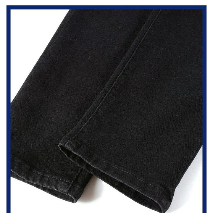 Black Patch Pleated Jeans For Men - Super Amazing Store