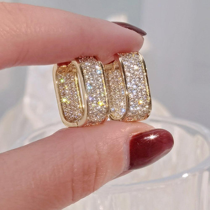 French Simple Double Sided Synthetic Zircon Earrings - Super Amazing Store