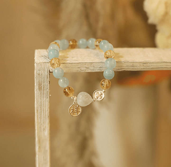 Natural Crystal Aquamarine Bracelet Women S925 Silver - Super Amazing Store