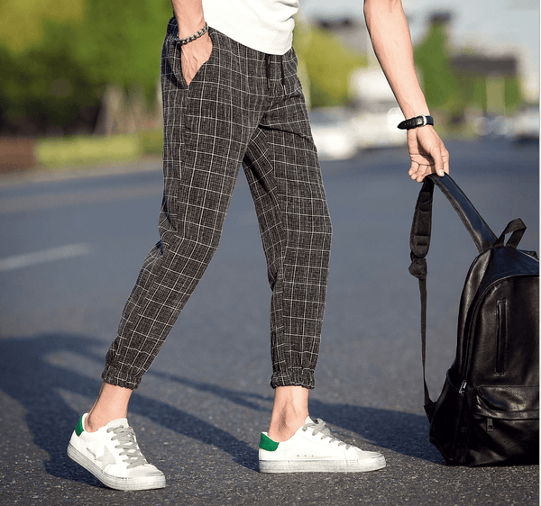 Casual Ankle-Length Plaid Pants Men Trousers Hip Hop Jogger Pants Men Sweatpants Streetwear Men Pants Trousers - Super Amazing Store