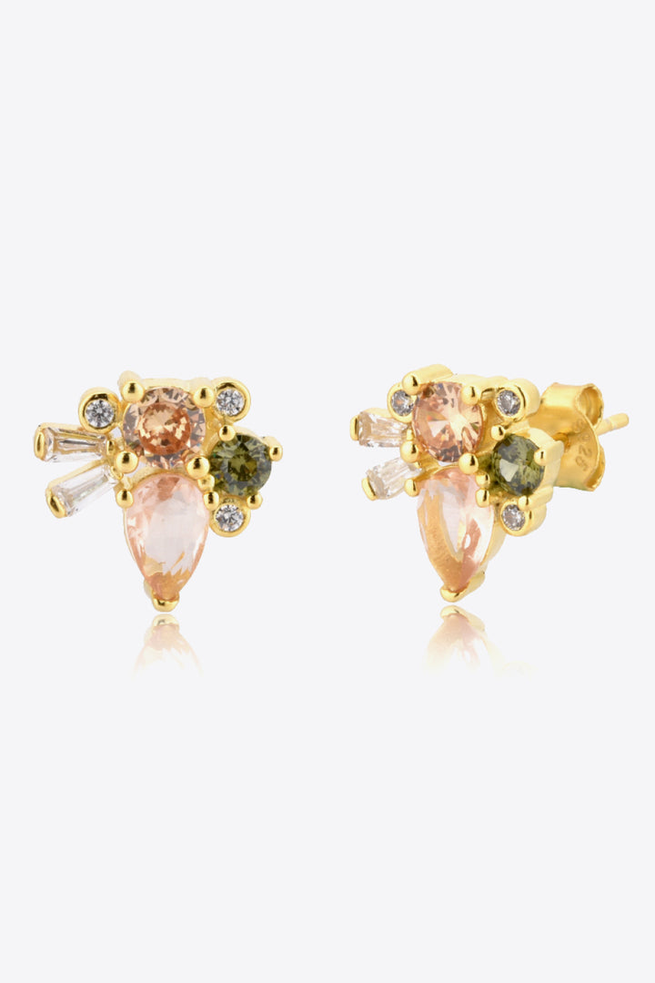 Zircon Decor 925 Sterling Silver Stud Earrings Trendsi