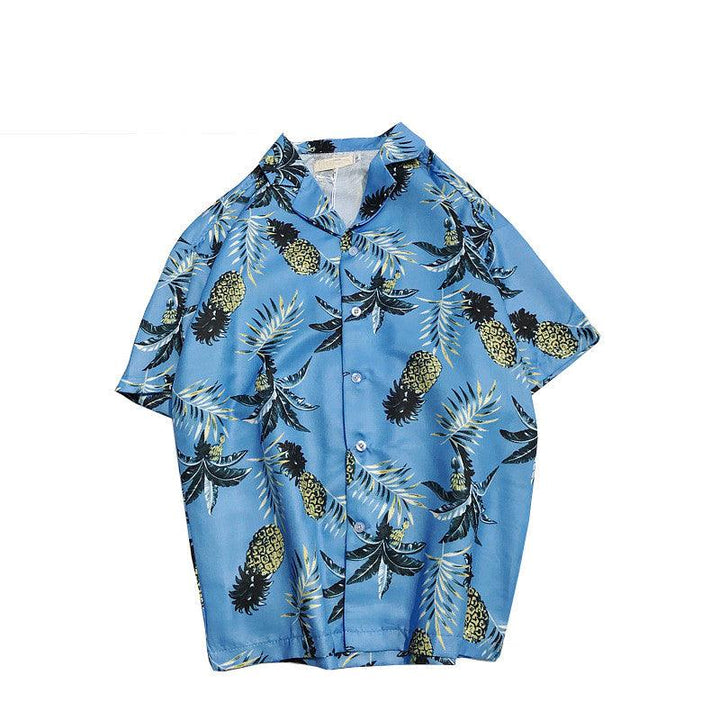 Hawaii Style Full Printing Turn-down Collar Men's Shirt Short Sleeve 2021 Summer Casual Shirts Men - Super Amazing Store