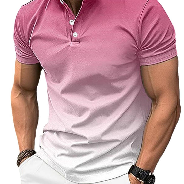 European And American Stand Collar Gradient Casual Golf Short Sleeve Q2