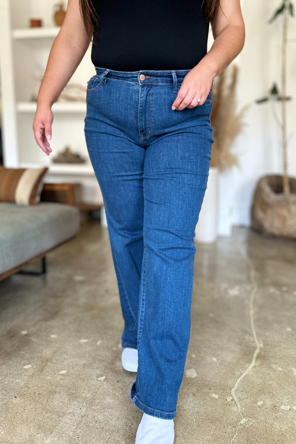 Judy Blue Full Size High Rise Straight Jeans Trendsi