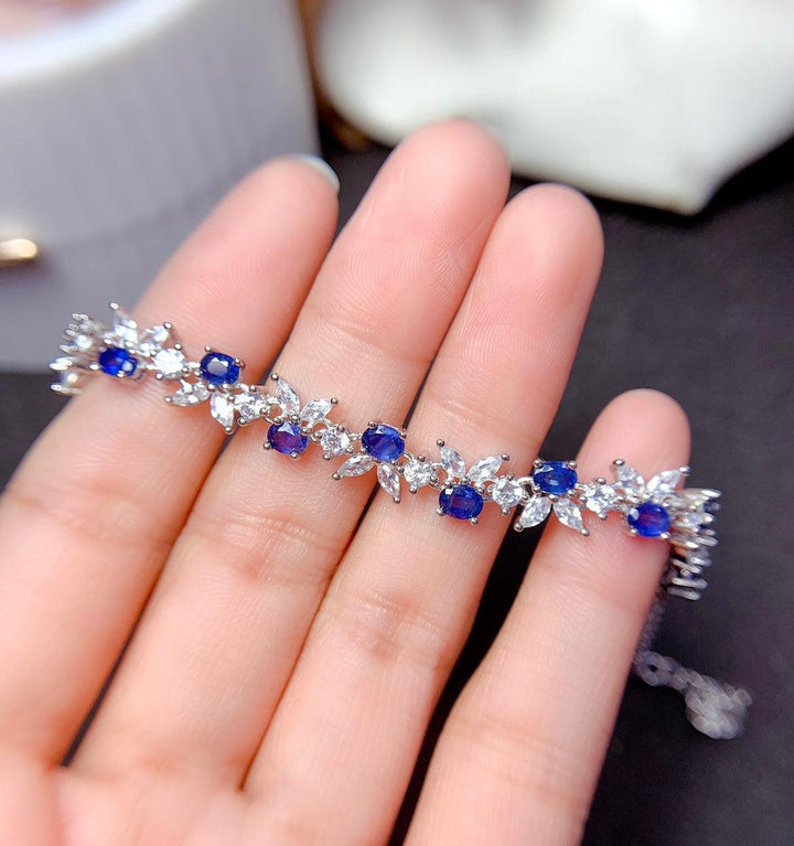 Women's Sterling Silver Gold-plated And Inlaid Sapphire Bracelet - Super Amazing Store