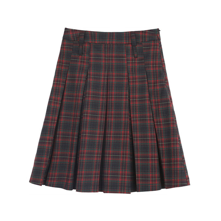 A- Line Plaid Skirt Women's High Waist Design Sense - Super Amazing Store