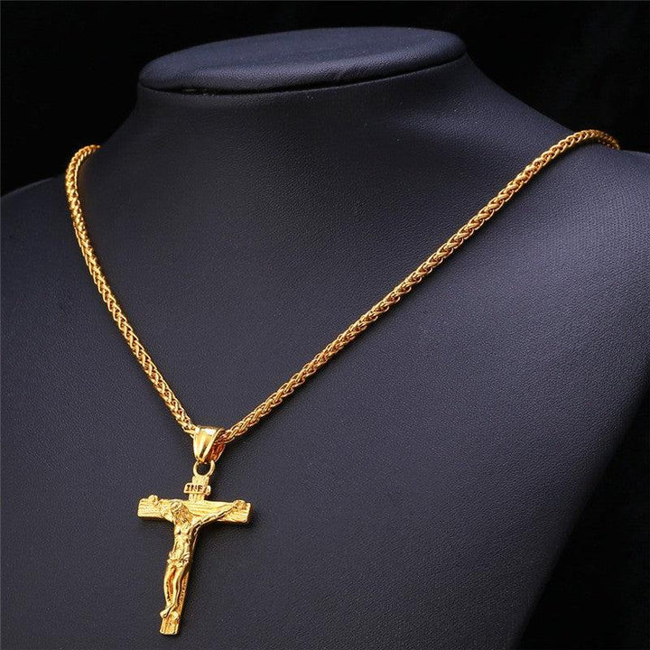 Cross Necklace For Men With Flower Basket 60cm Keel Chain - Super Amazing Store