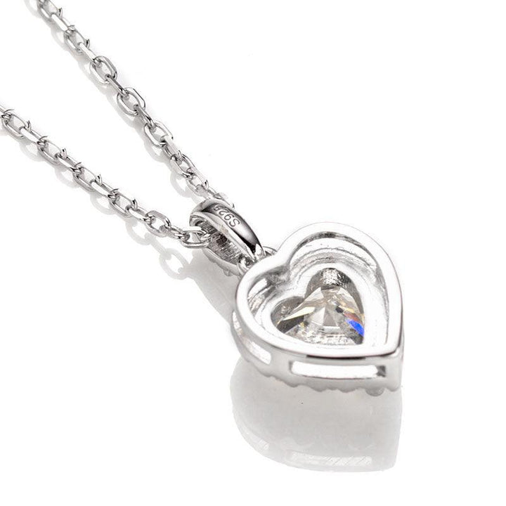 European And American Fashion Heart-shaped Mosang Stone Necklace Women - Super Amazing Store