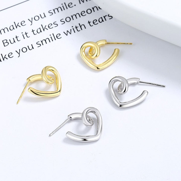 Alloy Irregular Heart Earrings Trendsi