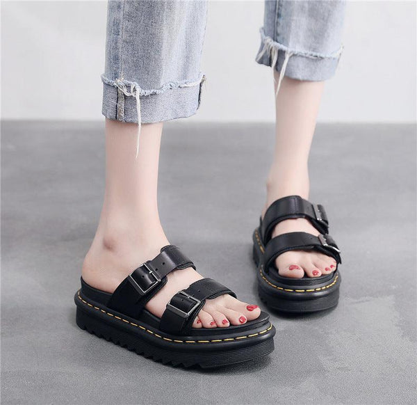 Leather Fish Mouth Fashion Sandals And Slippers - Super Amazing Store