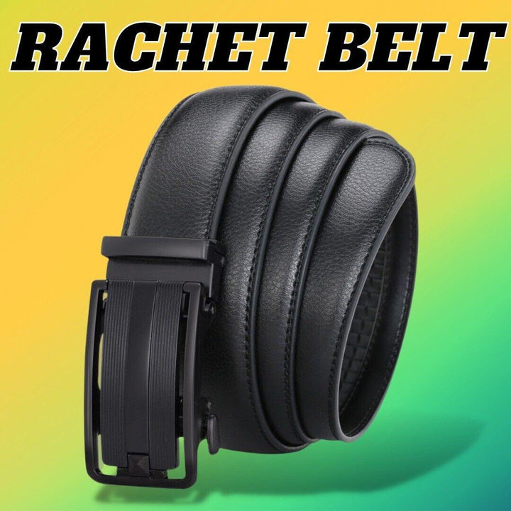 Microfiber Leather Mens Ratchet Belt Belts For Men Adjustable Automatic Buckle - Super Amazing Store