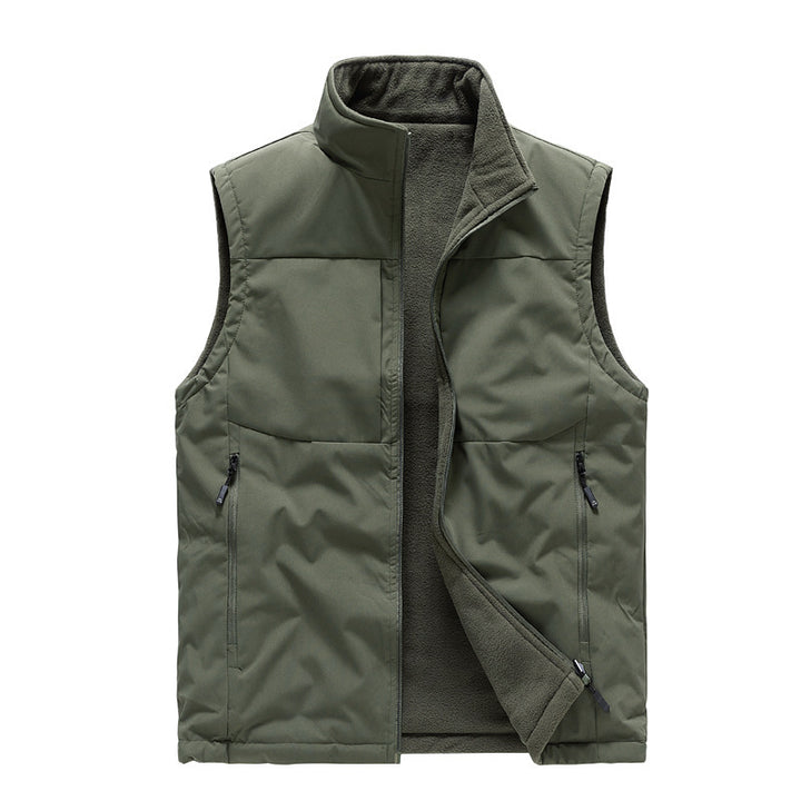 Men's Double-sided Fleece Vest Winter Warm Loose Sleeveless Q2