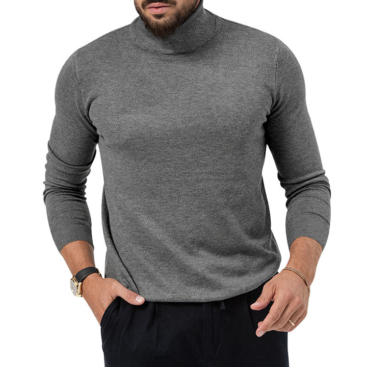 Autumn And Winter New High-elastic Turtleneck Knitted Cashmere Sweater Thickened Young Men's Warm Undercoat - Super Amazing Store