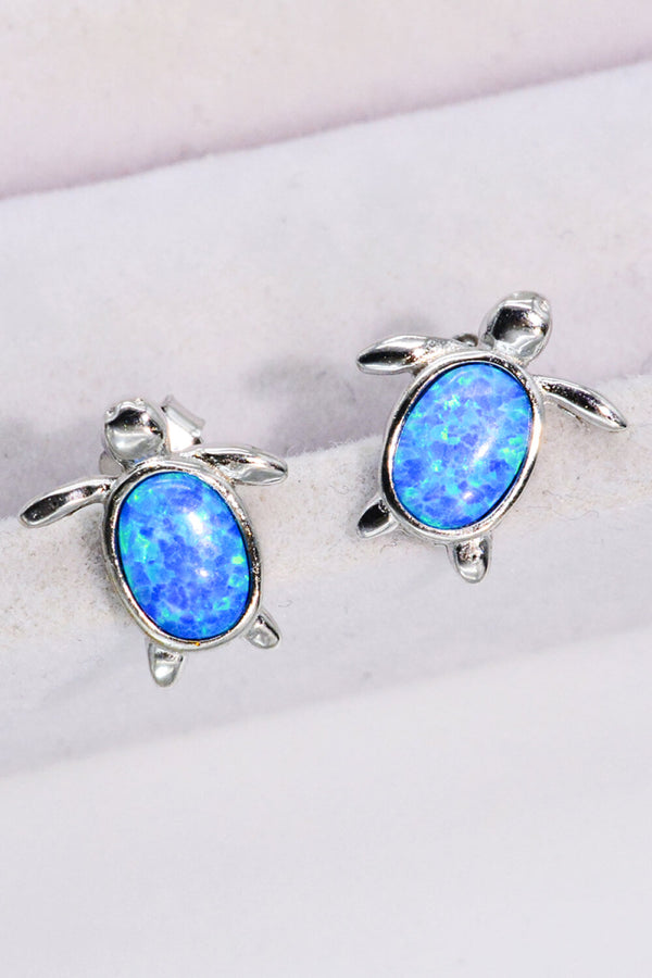 Opal Turtle Stud Earrings Trendsi