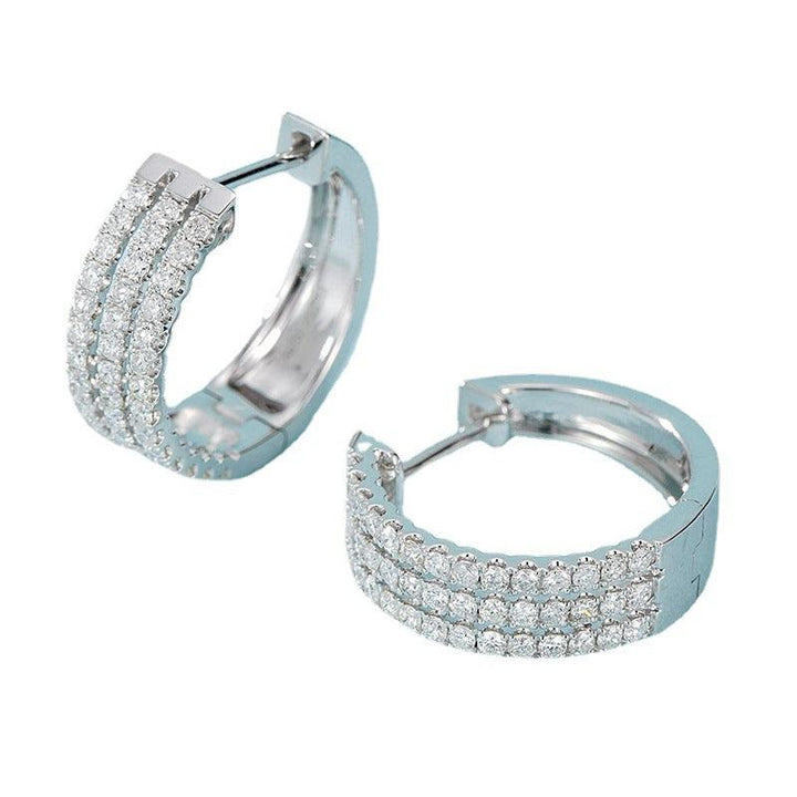 18K White Gold Natural Diamond Earrings - Super Amazing Store