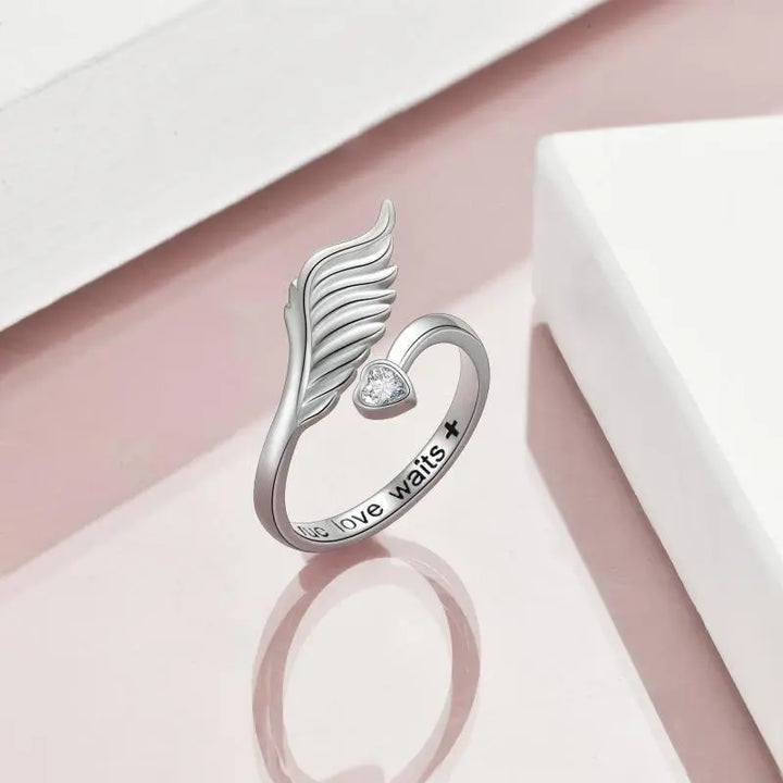 Angel Wings Purity Rings 925 Sterling Silver True Love Waits Anniversary Birthday Gift - Super Amazing Store