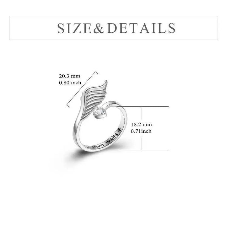 Angel Wings Purity Rings 925 Sterling Silver True Love Waits Anniversary Birthday Gift - Super Amazing Store