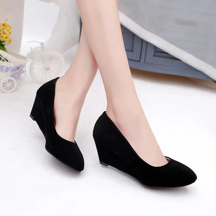 Bowknot Round Toe Wedge Single Pumps Women - Super Amazing Store