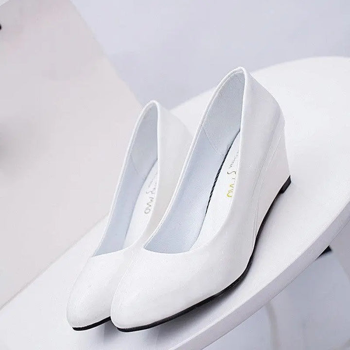 Bowknot Round Toe Wedge Single Pumps Women - Super Amazing Store