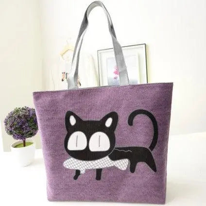 Cat Canvas Shoulder Bag - Super Amazing Store