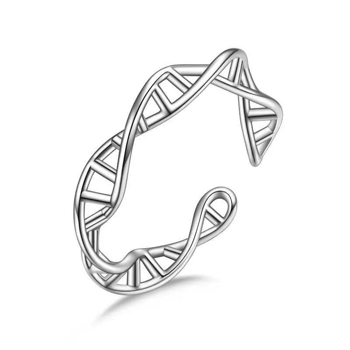 DNA Open Ring for Women 925 Sterling Silver Adjustable DNA Rings Jewelry Gifts - Super Amazing Store