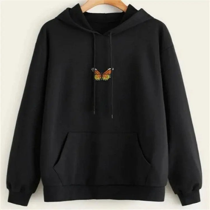 Embroidered butterfly hoodie - Super Amazing Store