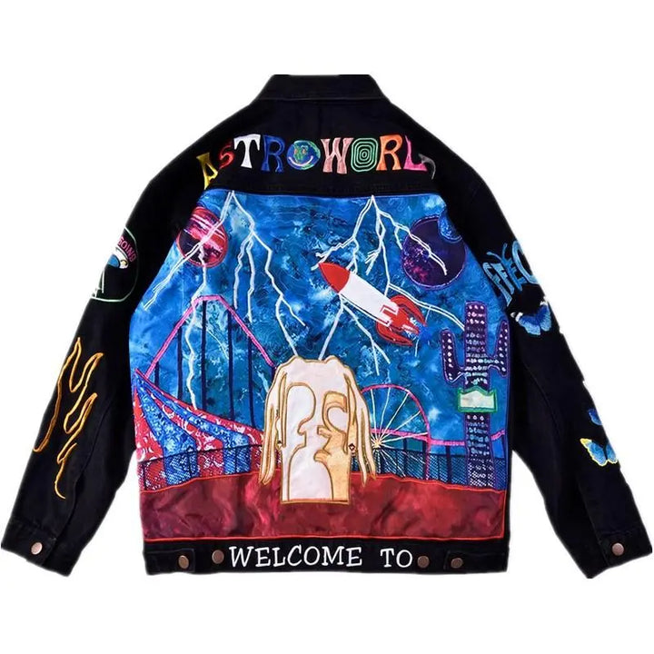 Embroidered denim jacket - Super Amazing Store