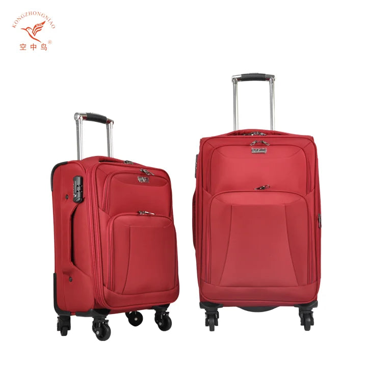 Lightweight  suitcase lady luggage set for women with Polyester fabric 4  Expandable Spinner nylon leisure style