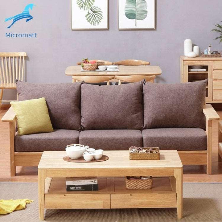 2023 American Style Strong Log Color Living Room Furniture 3 seaters Solid Wood Living Room Sofa - Super Amazing Store