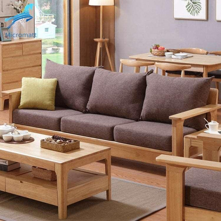 2023 American Style Strong Log Color Living Room Furniture 3 seaters Solid Wood Living Room Sofa - Super Amazing Store