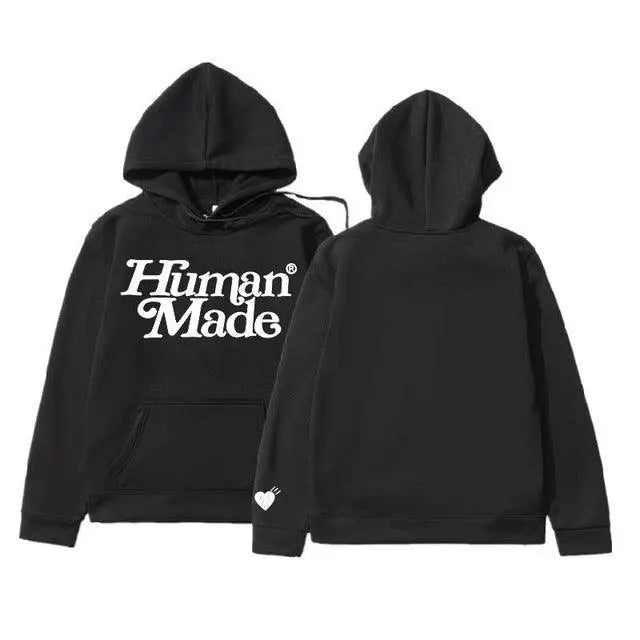 Human Made Fleece Hoodies Sweatshirt Men Women Cotton Girls - Super Amazing Store