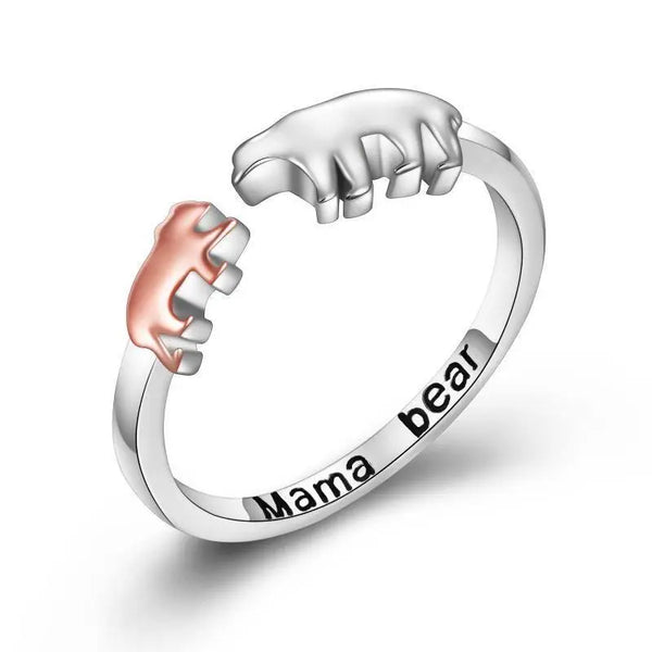 Mama Bear Rings 925 Sterling Silver Mothers Ring Mom Jewelry - Super Amazing Store