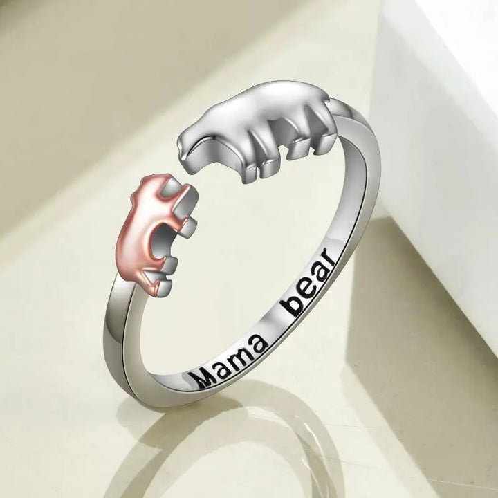 Mama Bear Rings 925 Sterling Silver Mothers Ring Mom Jewelry - Super Amazing Store