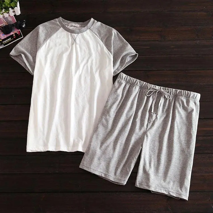 Men's summer short sleeve shorts home set - Super Amazing Store