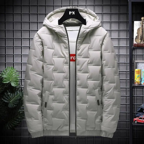 Mens Winter Coats - Hooded Puffer Jacket Long Sleeve Outdoor Coat - Super Amazing Store